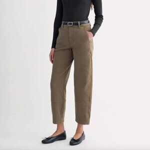NWT Womens Everlane Utility Barrel Pants - Beech - Size 6 - Brown - Organic